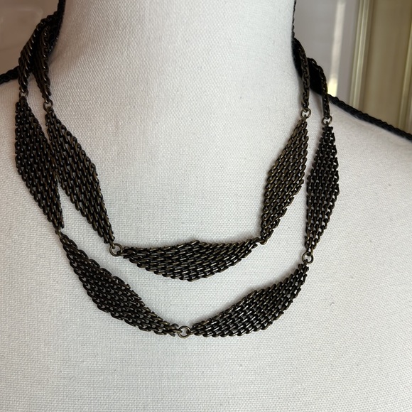 Long bronze color metal necklace by Banana Republic - Picture 2 of 5